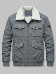 Urbania Men's Sherpa-Collar Corduroy Bomber Jacket
