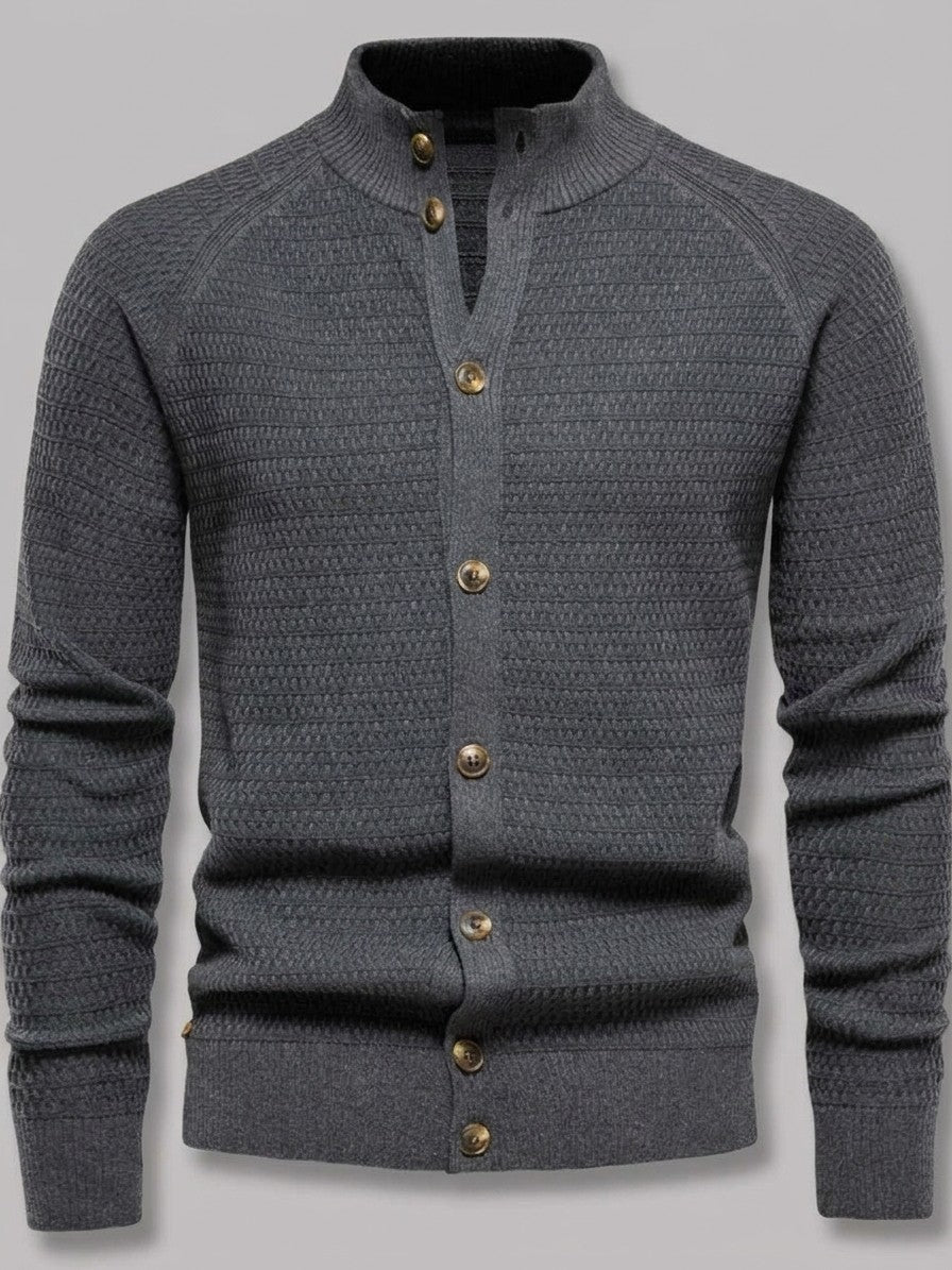 Urbino Men's Button-Down Cotton Cardigan — darkgray — packshot
