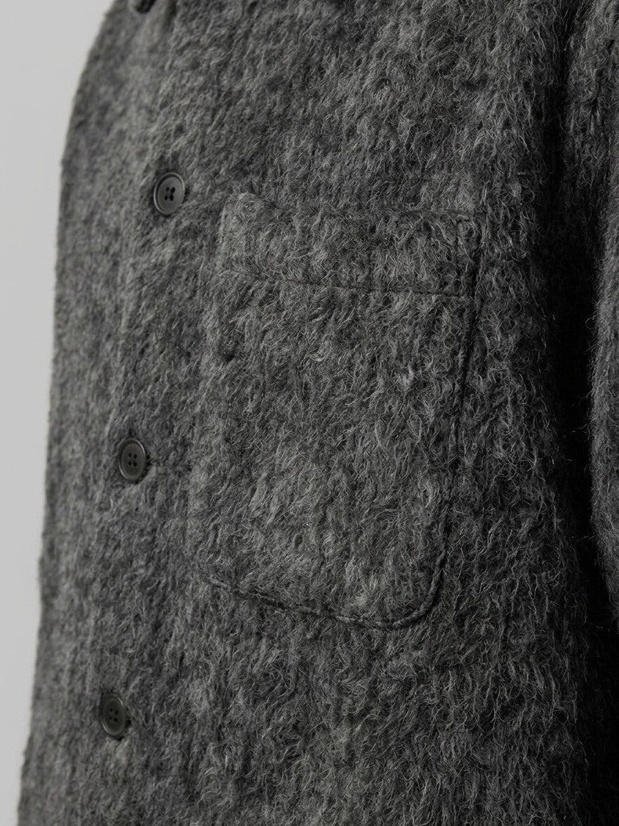 Ussita Men's Brushed Wool-Blend Shirt Jacket — charcoal — detail-2