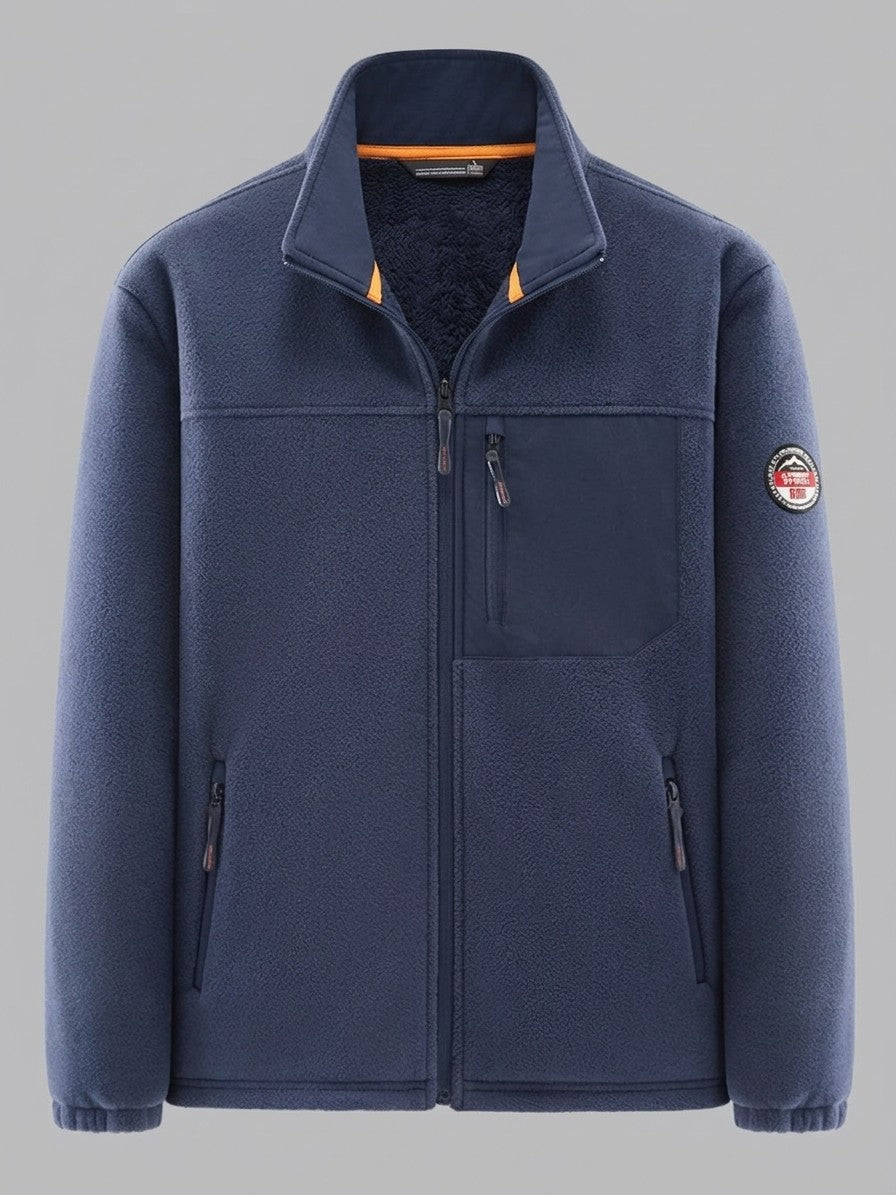 Varazze Men's Plush-Lined Fleece Jacket — darkblue — packshot
