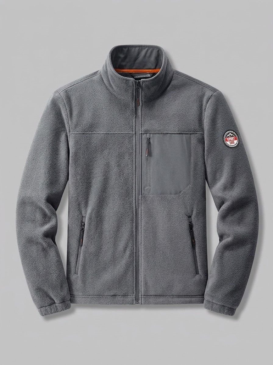 Varazze Men's Plush-Lined Fleece Jacket — gray — packshot