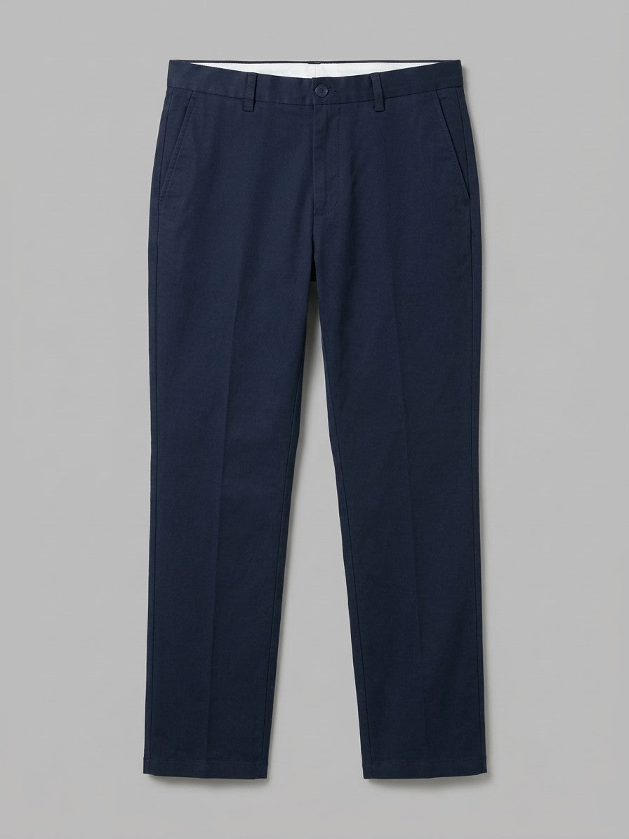 Varenno Men's Straight Fit Pocketed Trousers — navyblue — packshot