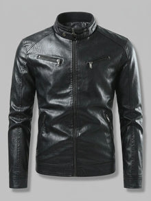 Varese Motojack voor heren met rits en leerlook