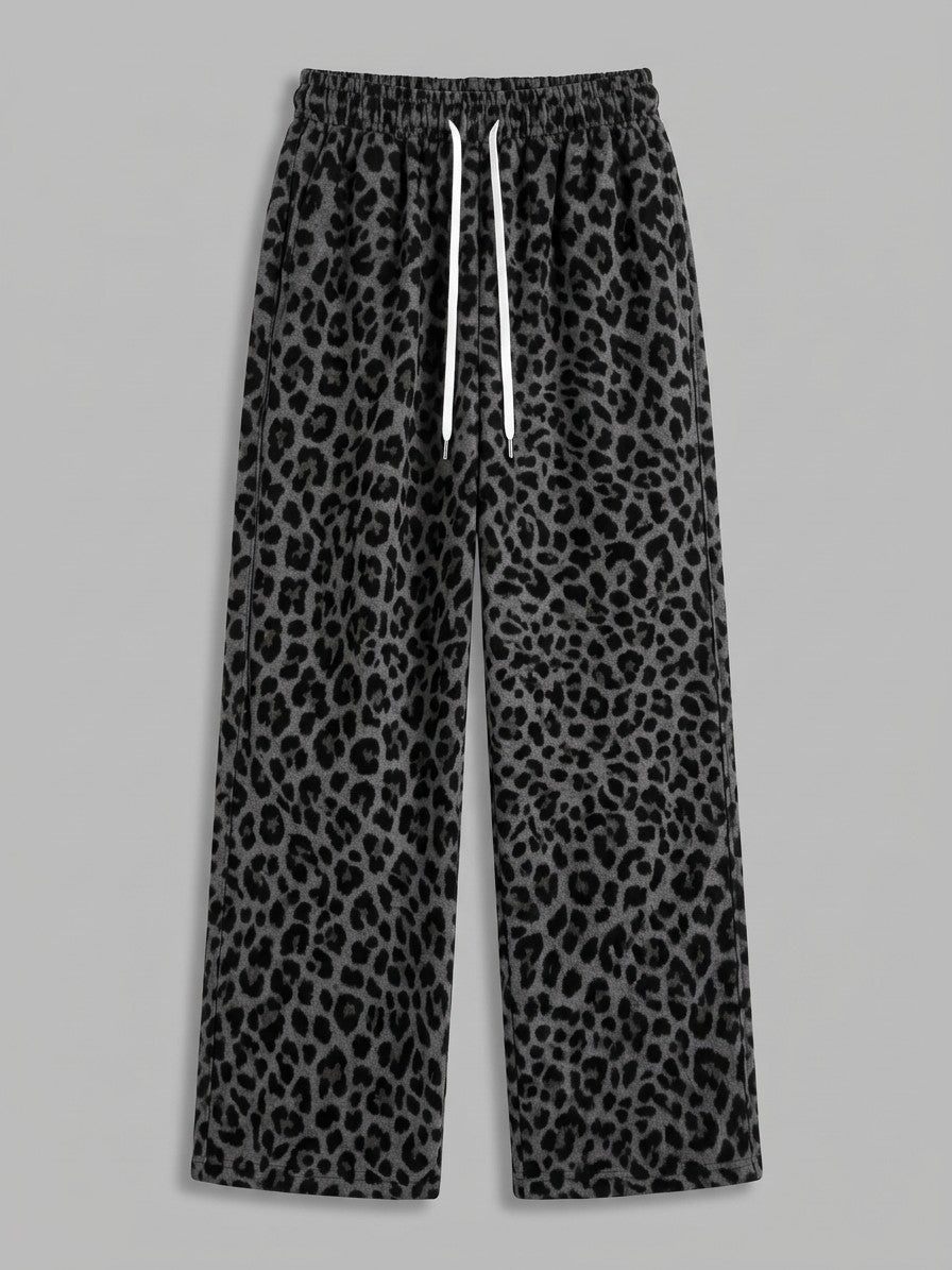 Varzi Men's Wide-Leg Leopard Print Trousers — greyleopard — packshot