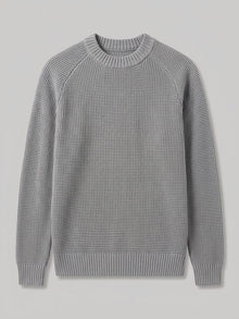 Vasto Men's Waffle Knit Crew Neck Sweater