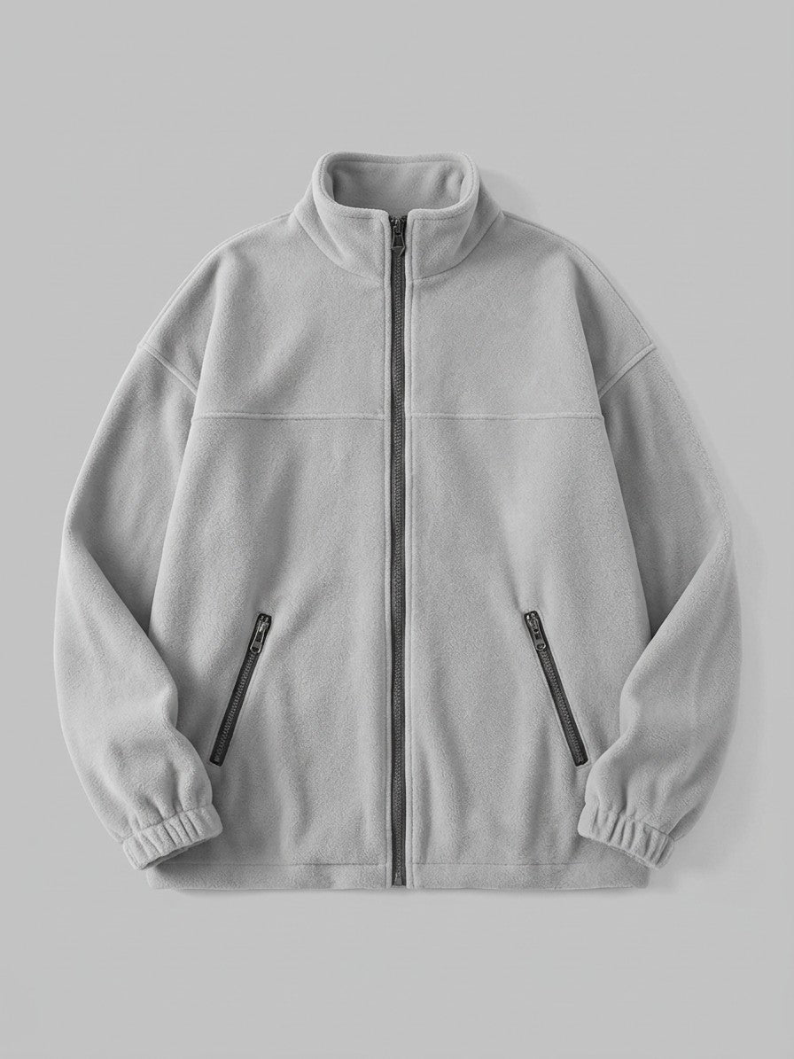 Velletri Men's Stand Collar Fleece Jacket — lightgray — packshot