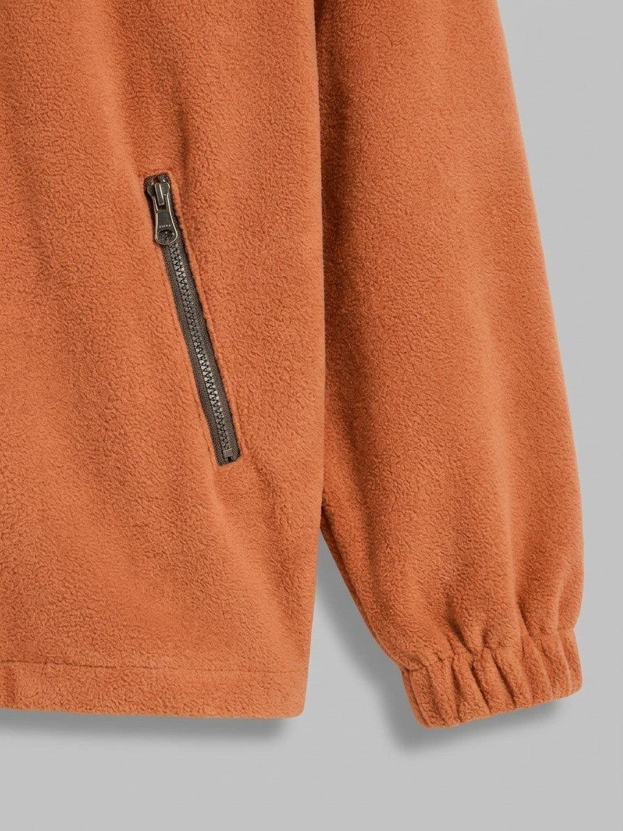 Velletri Men's Stand Collar Fleece Jacket — orange — detail-collar
