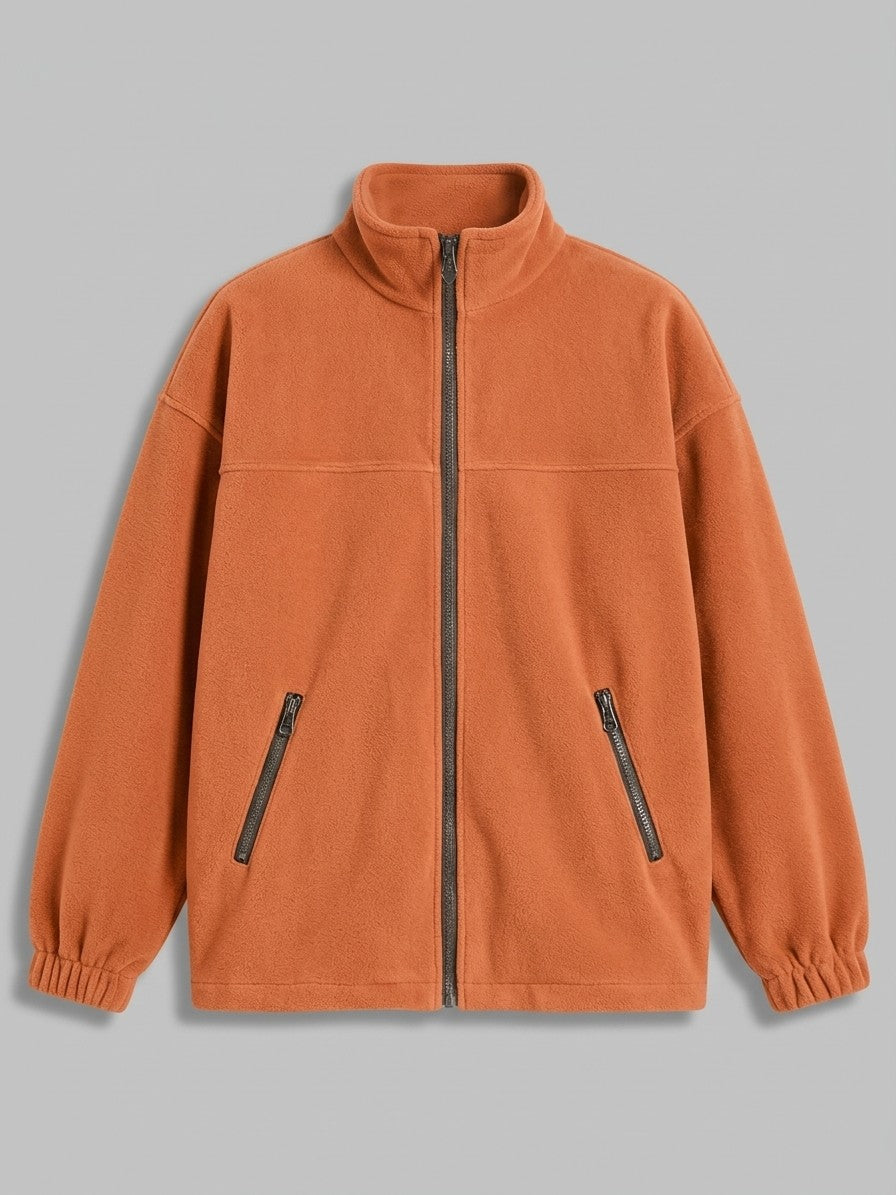 Velletri Men's Stand Collar Fleece Jacket — orange — packshot