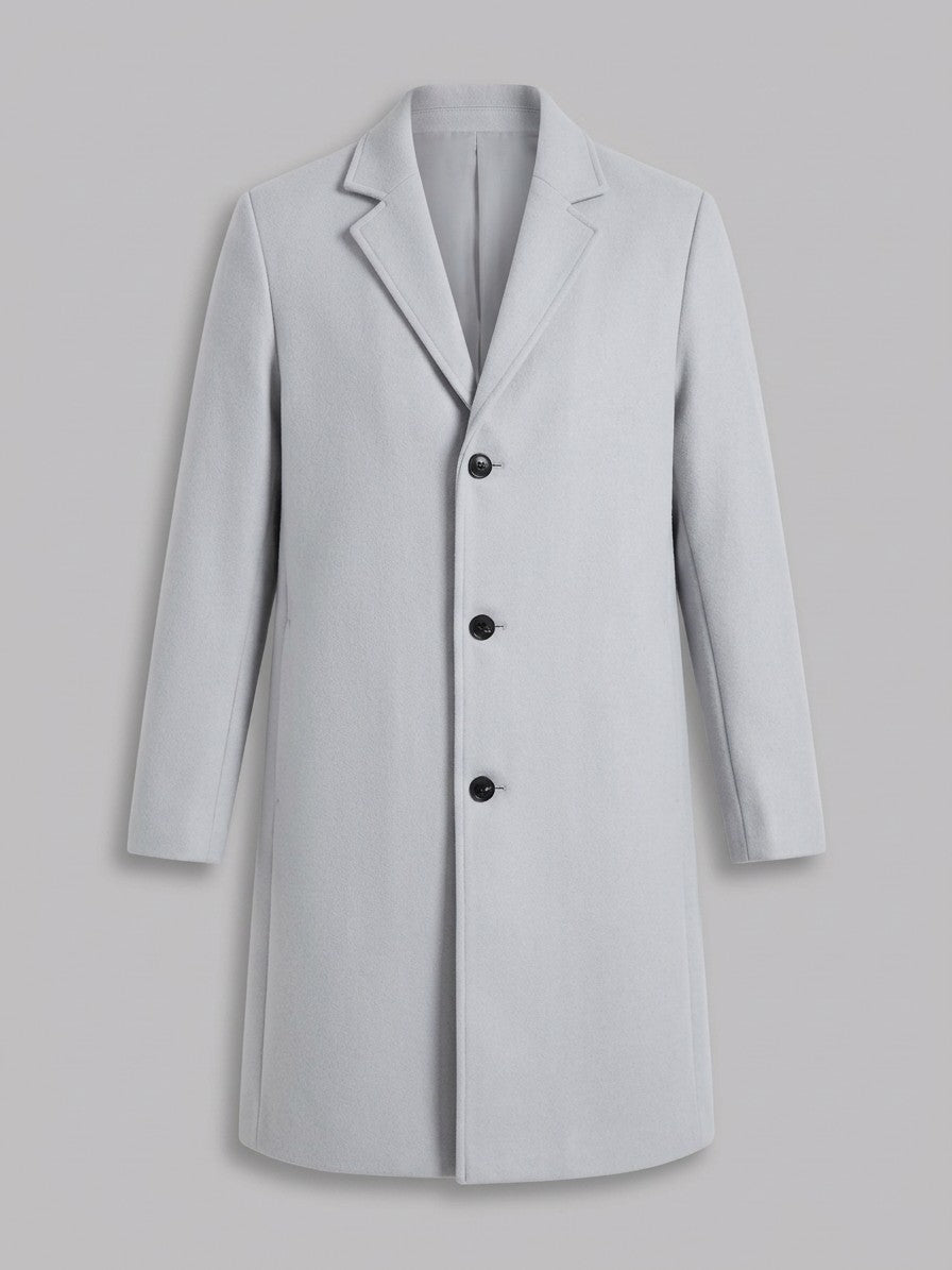 Venezia Men's Slim-Fit Lapel Overcoat — lightgray — packshot