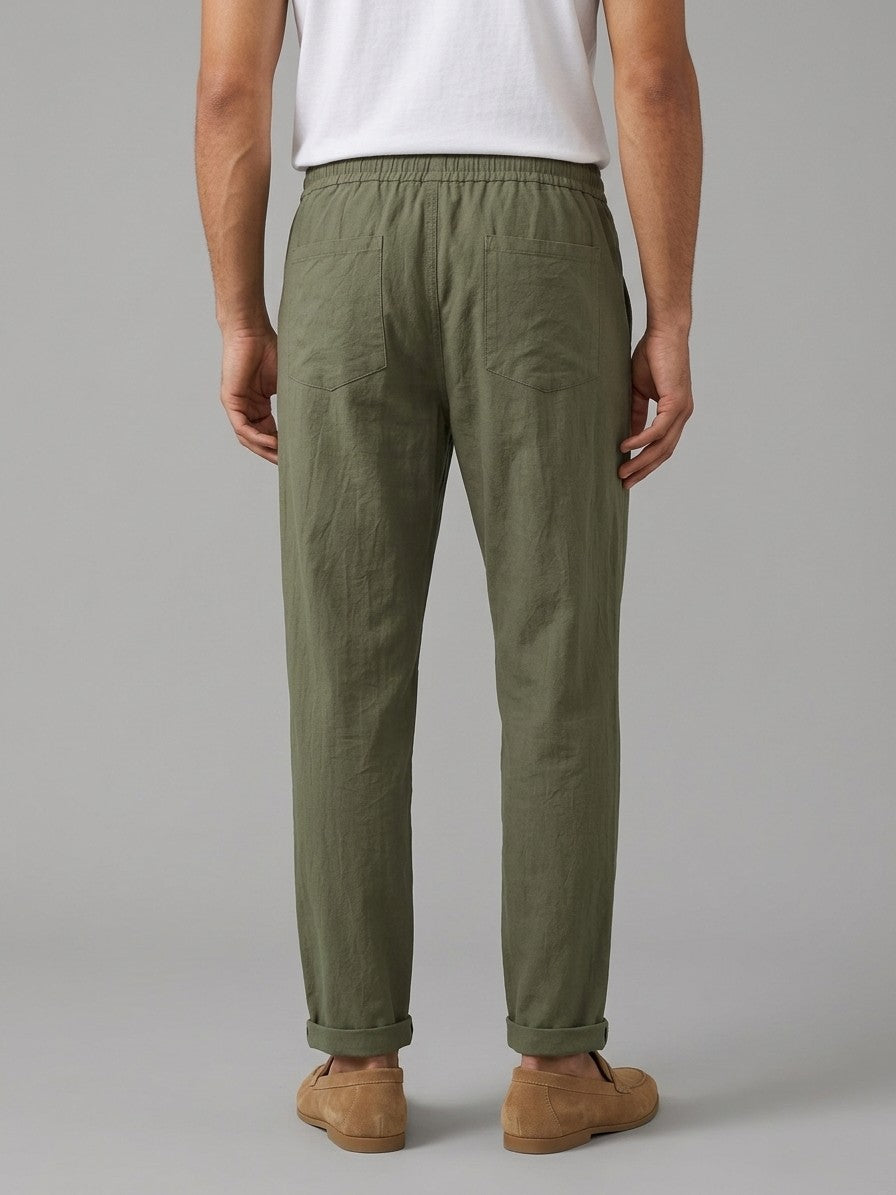 Verona Men's Drawstring Pants — olivegreen — back