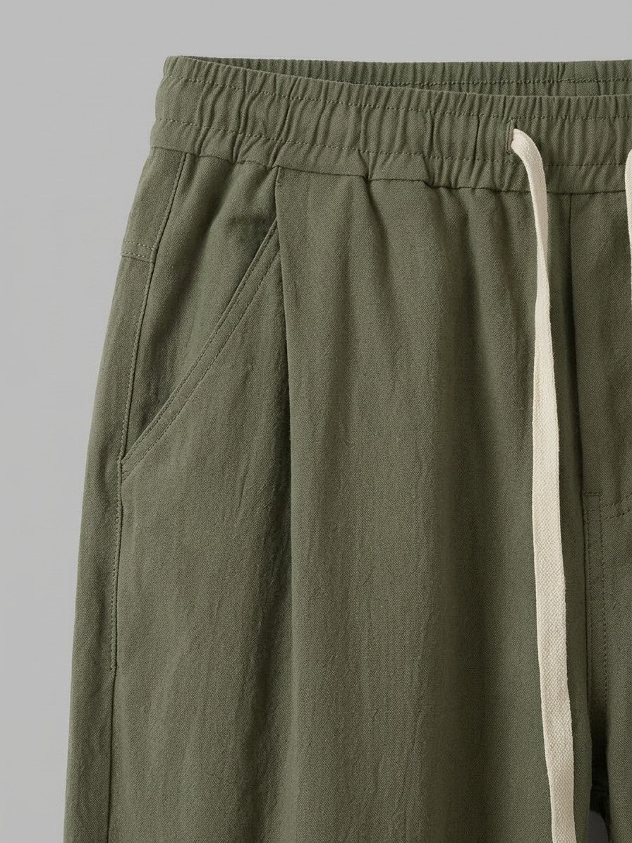 Verona Men's Drawstring Pants — olivegreen — detail-2