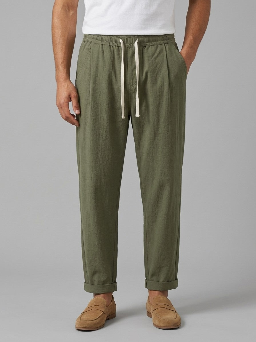 Verona Men's Drawstring Pants — olivegreen — front
