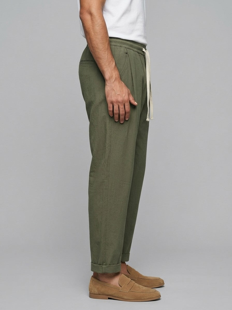 Verona Men's Drawstring Pants — olivegreen — side