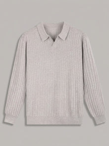 Verona ribbet strik-polosweater til herre