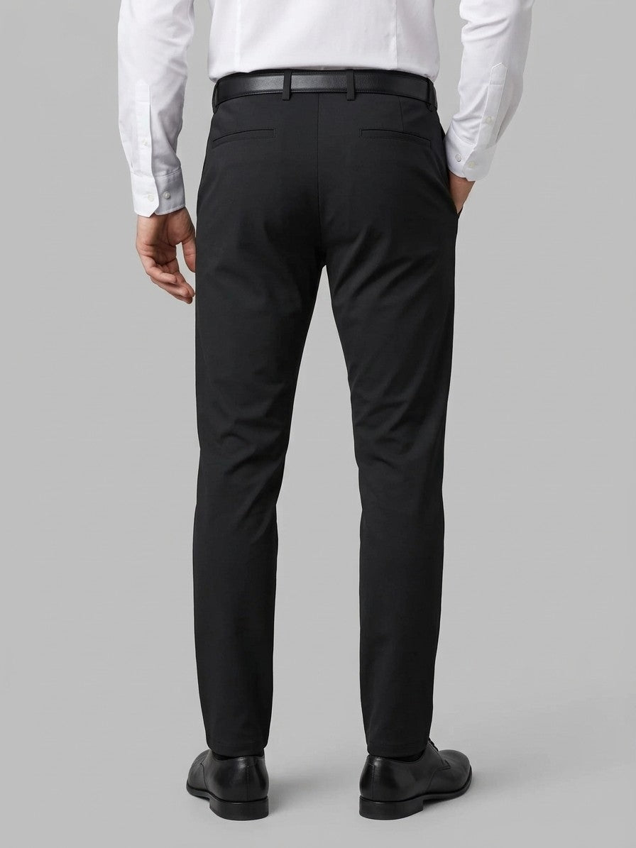 Verona Men's Stretch Tailored Trousers — black — back