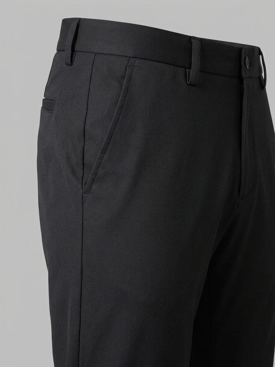 Verona Men's Stretch Tailored Trousers — black — detail-2