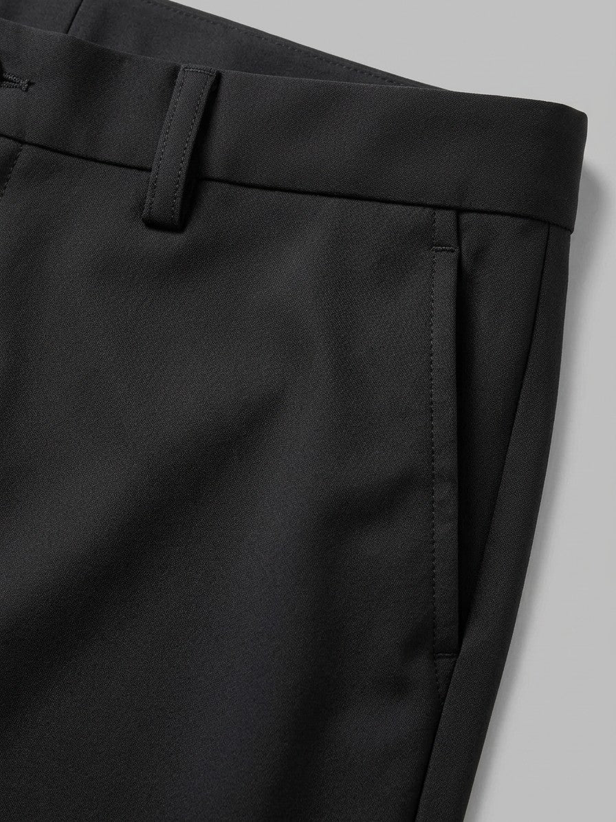 Verona Men's Stretch Tailored Trousers — black — detail