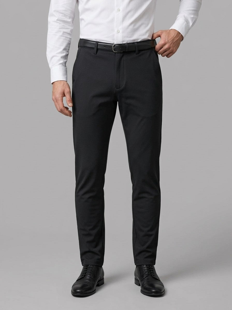 Verona Men's Stretch Tailored Trousers — black — front