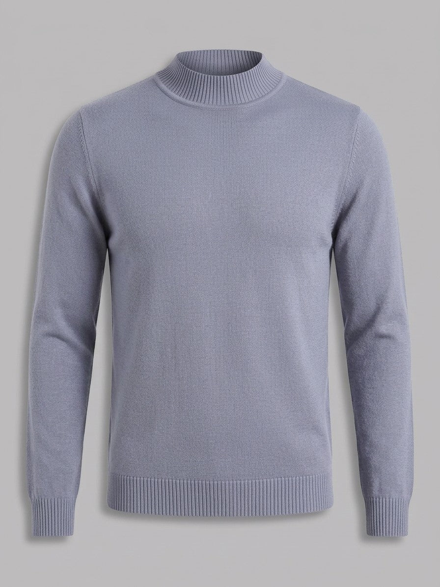 Vicenza Men's Mock Neck Knit Top — bluegray — packshot