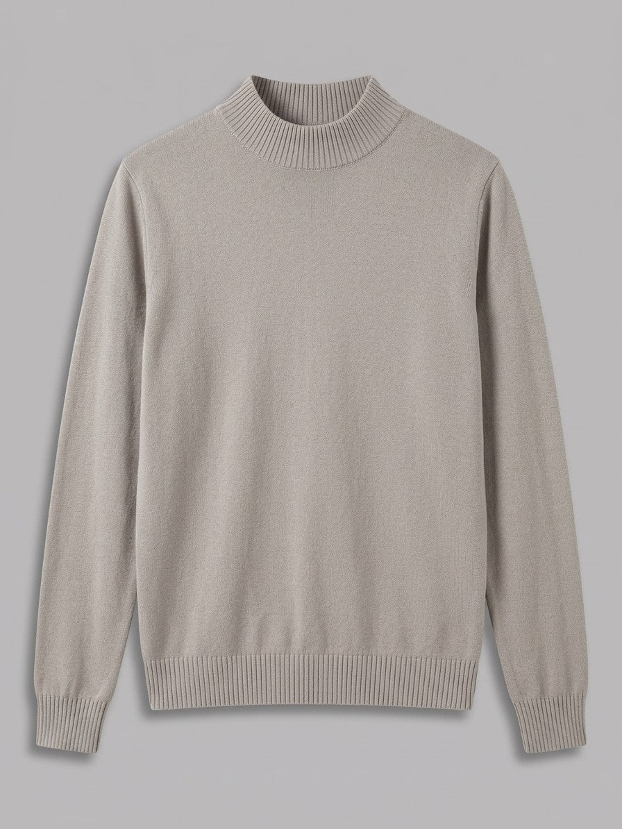 Vicenza Men's Mock Neck Knit Top — desertcolor — packshot