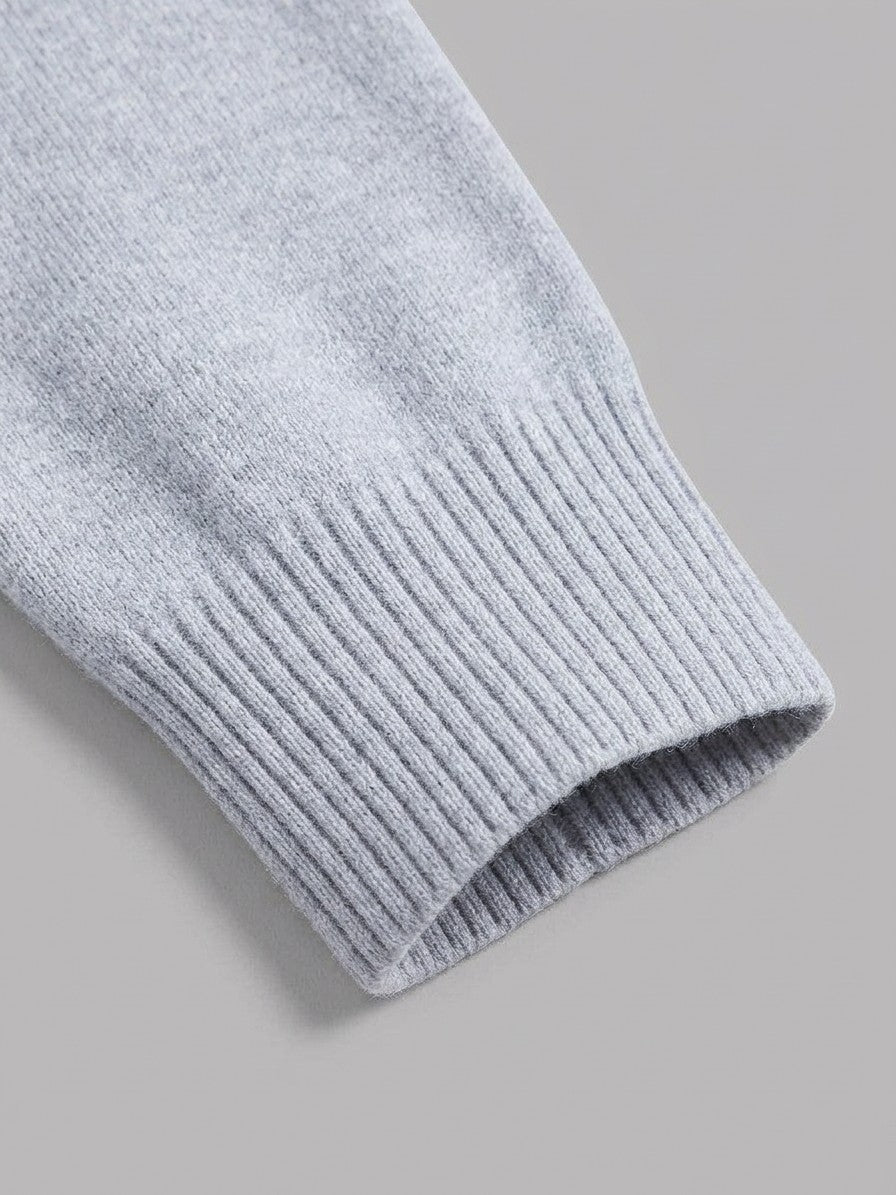 Vicenza Men's Mock Neck Knit Top — flowergray — detail-2