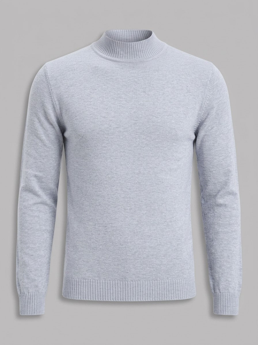 Vicenza Men's Mock Neck Knit Top — flowergray — packshot