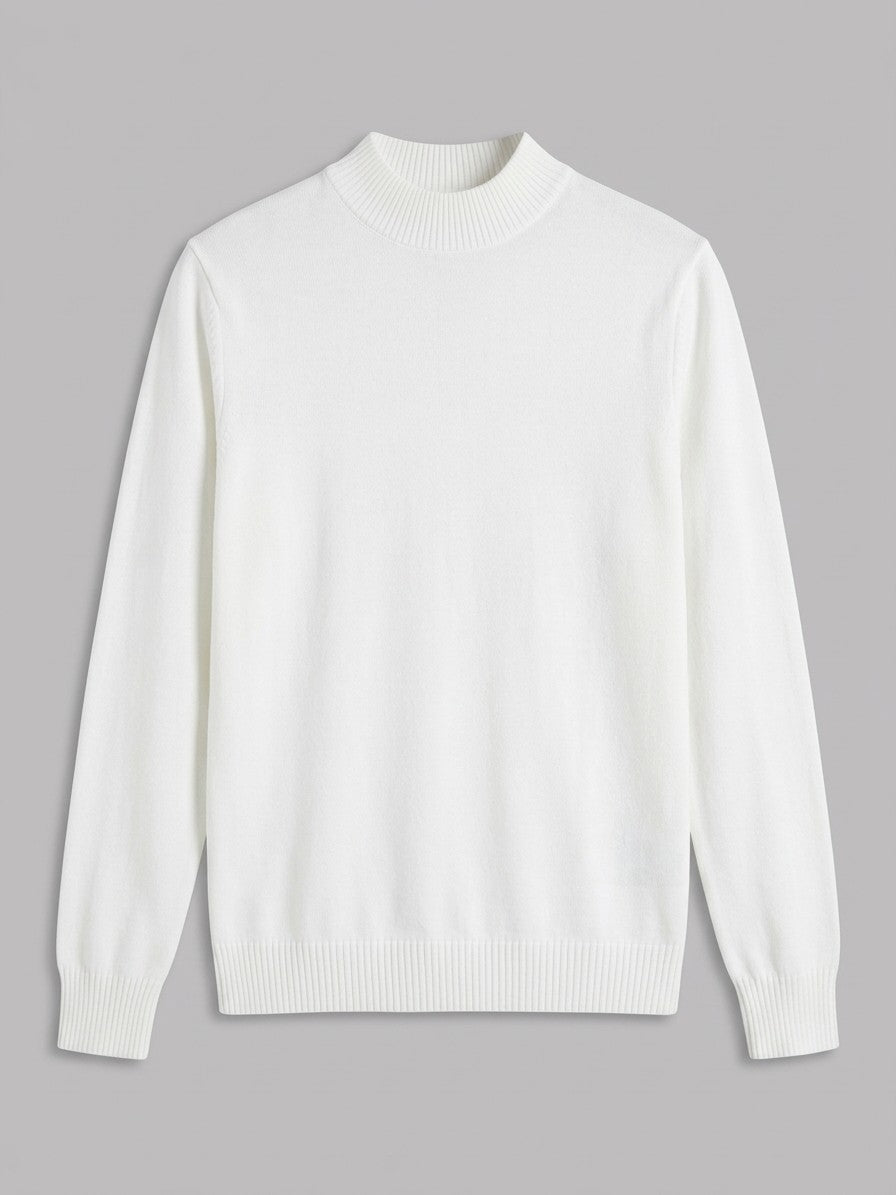 Vicenza Men's Mock Neck Knit Top — white — packshot