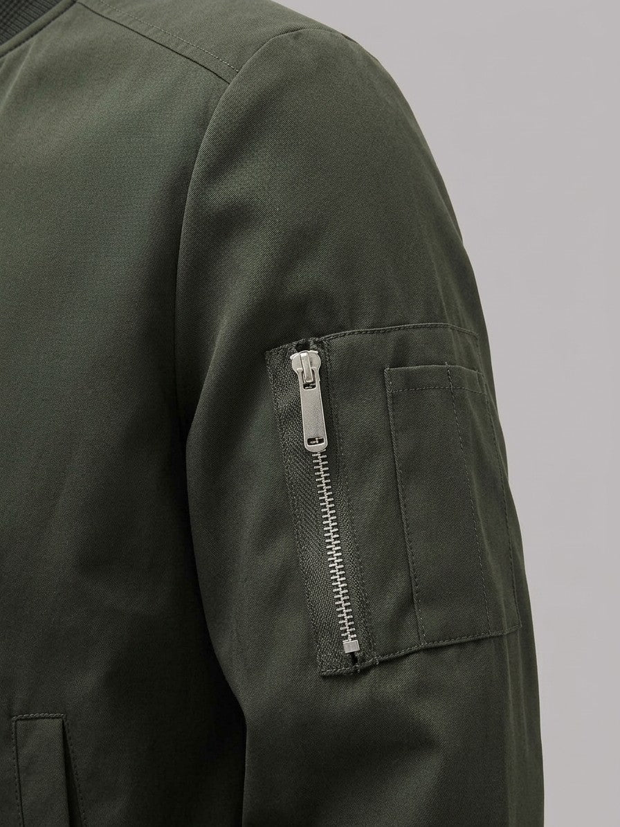 Vieste Men's Lightweight Bomber Jacket — armygreen — detail-pocket