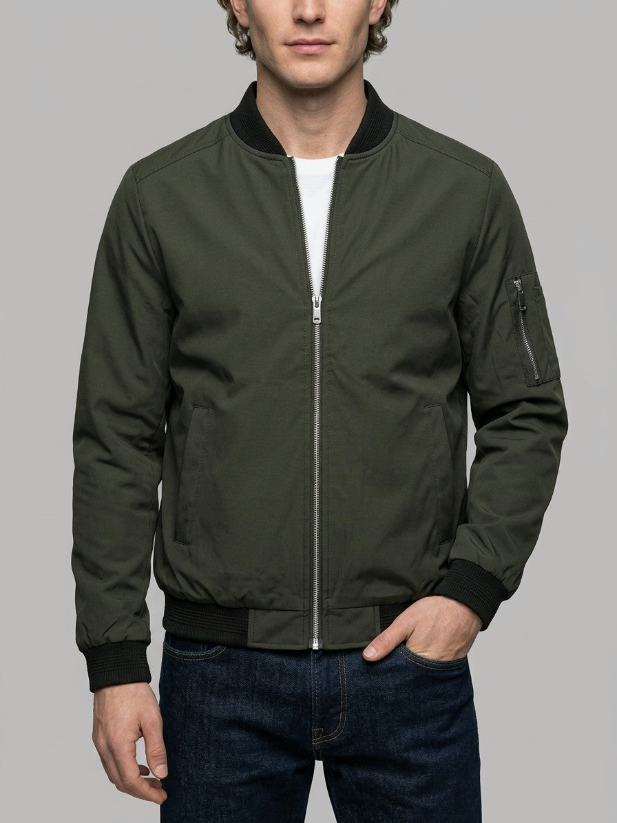 Vieste Men's Lightweight Bomber Jacket — armygreen — front