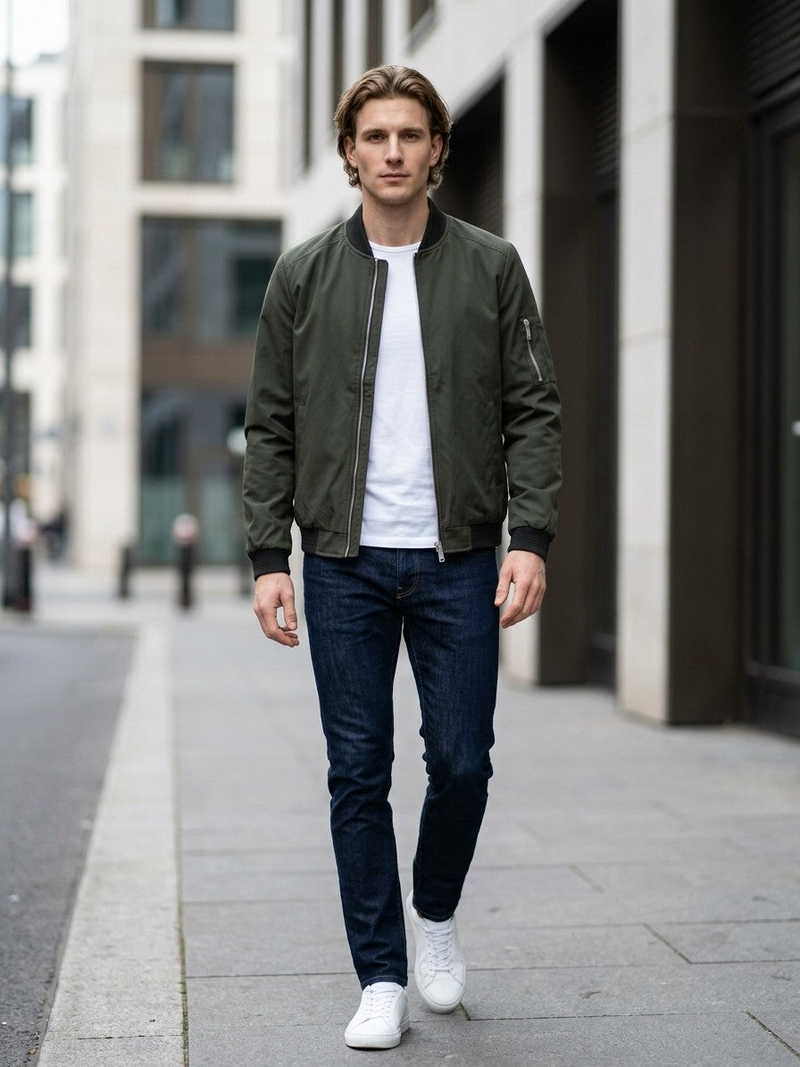 Vieste Men's Lightweight Bomber Jacket — armygreen — lifestyle