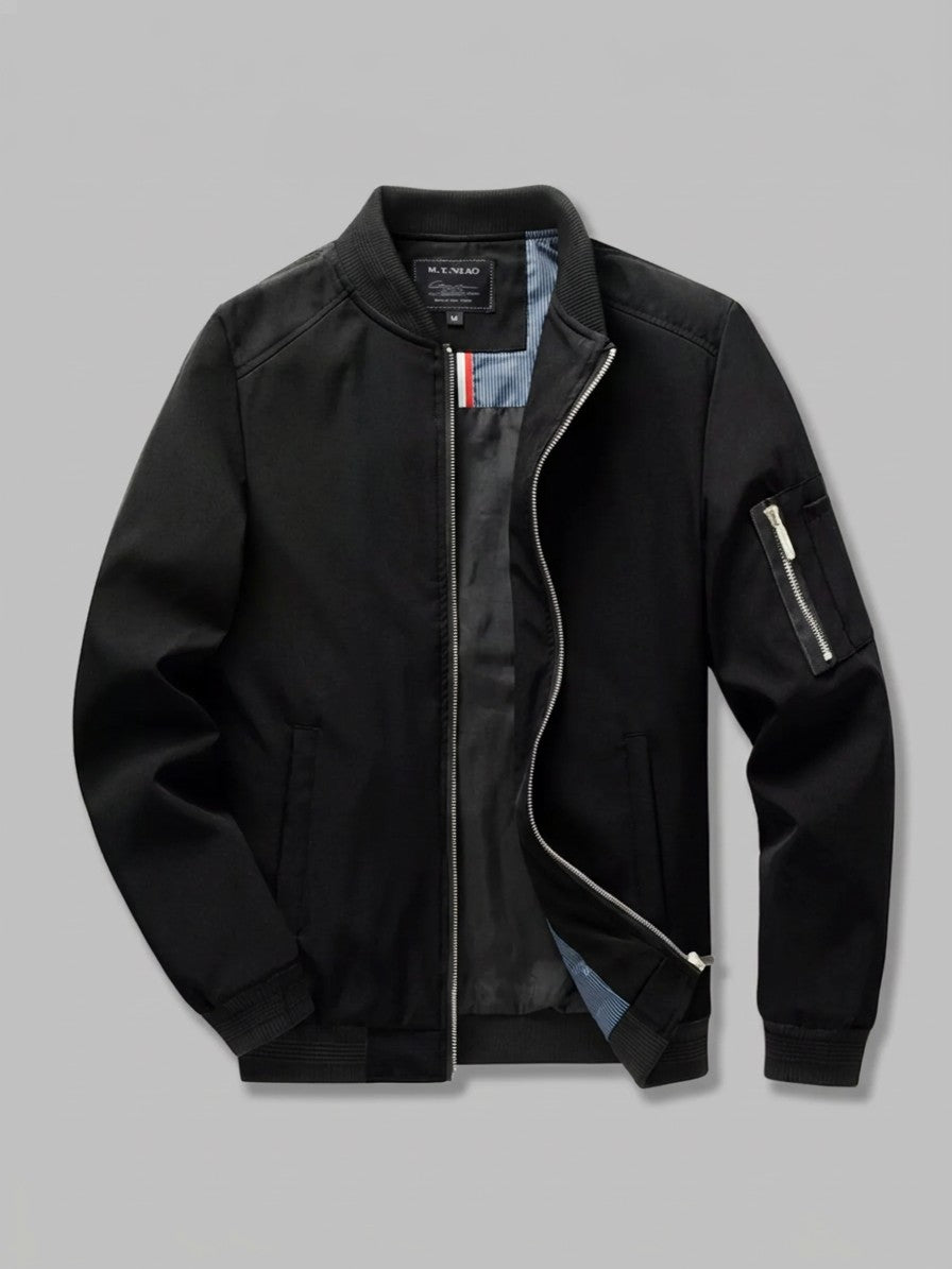 Vieste Men's Lightweight Bomber Jacket — black — packshot
