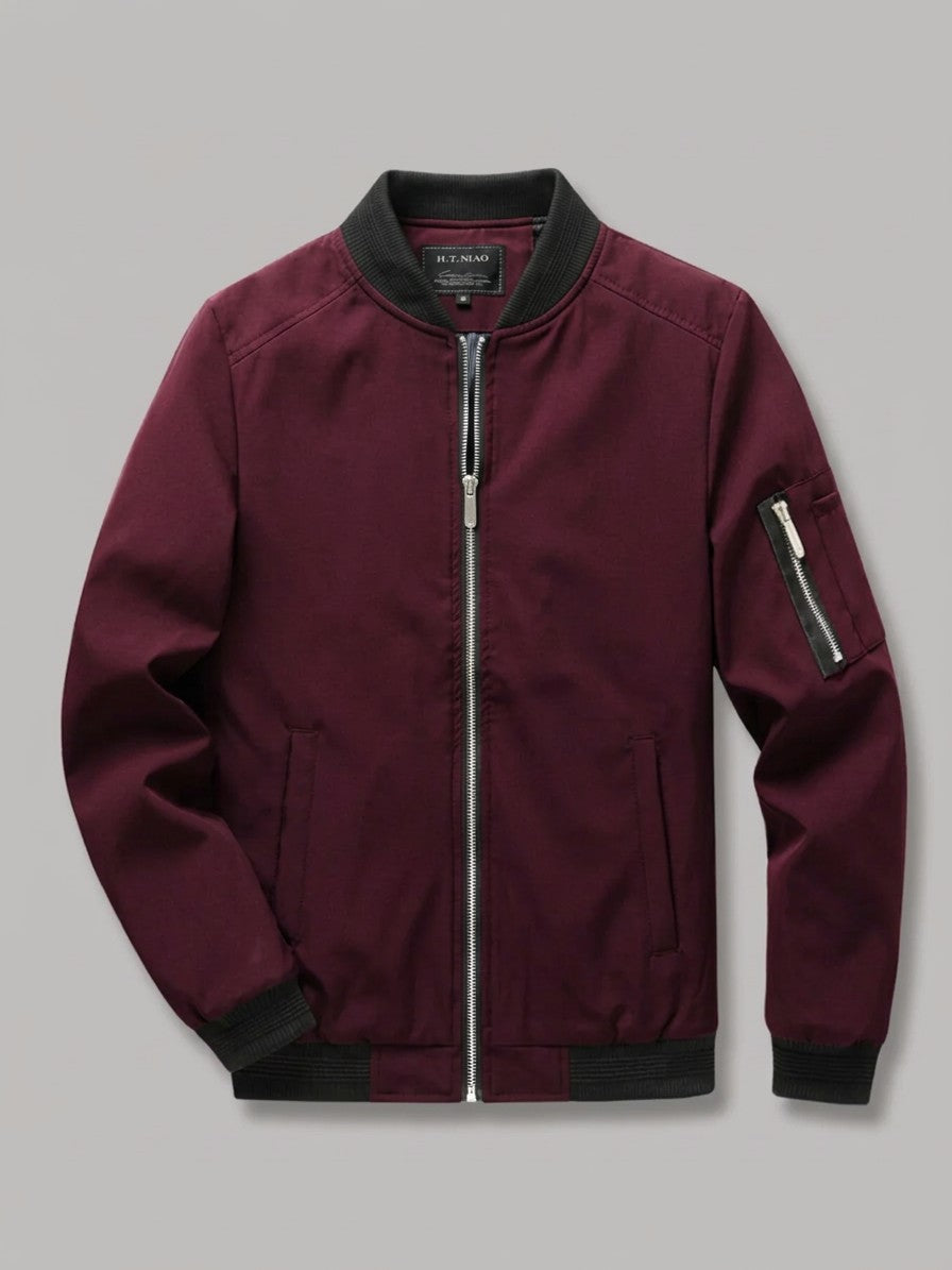 Vieste Men's Lightweight Bomber Jacket — burgundy — packshot