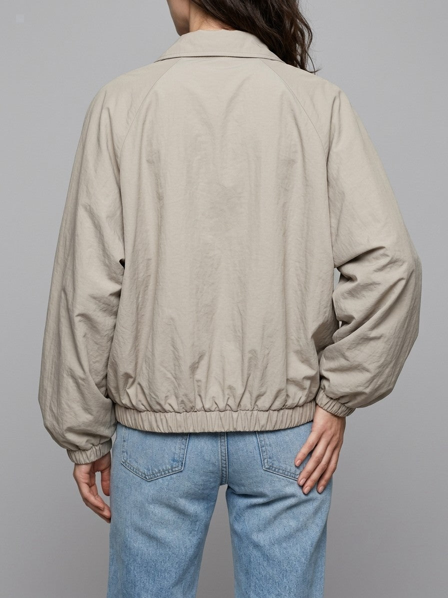 Vietri Women's Oversized Batwing Bomber — stone — back