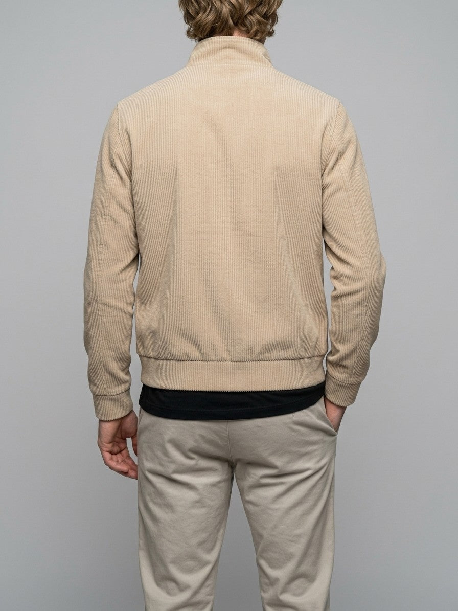 Vigevano Men's Corduroy Button-Up Jacket — apricot — back