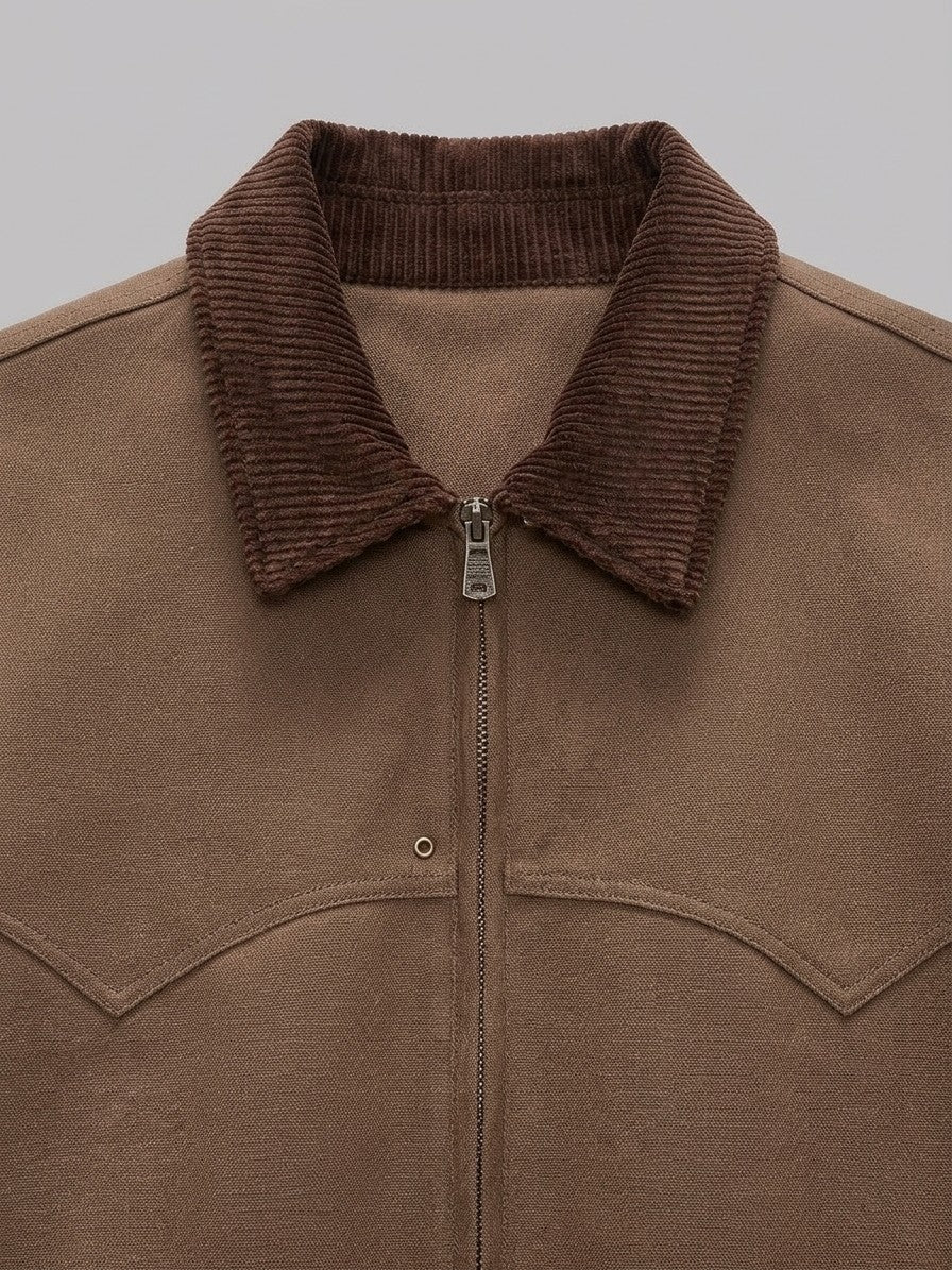 Viggiano Men's Western Yoke Work Jacket — tobacco — detail