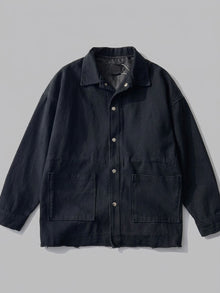 Vignola Men's Oversized Raw-Hem Chore Jacket