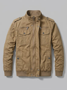 Villafranca Men's Fleece-Lined Military Bomber Jacket