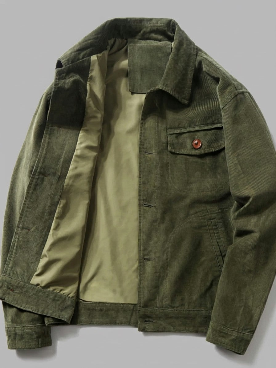 Vipiteno Men's Vintage Corduroy Jacket — armygreen — packshot