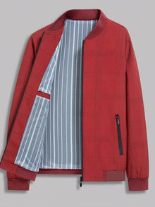 Viterbo Men's Check-Lined Harrington Jacket