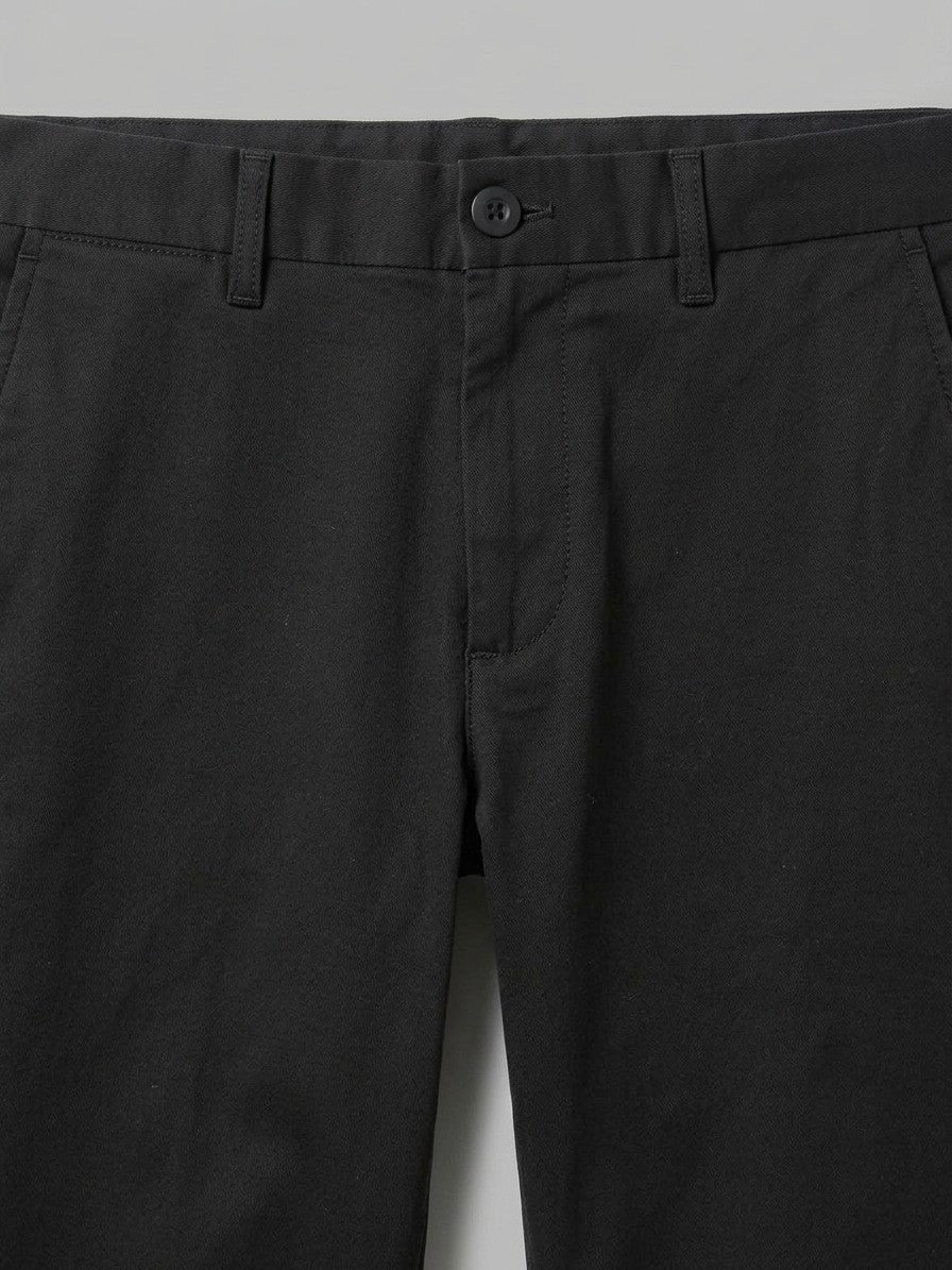 Voghera Men's Slim-Fit Stretch Cotton Chinos — black — detail-2