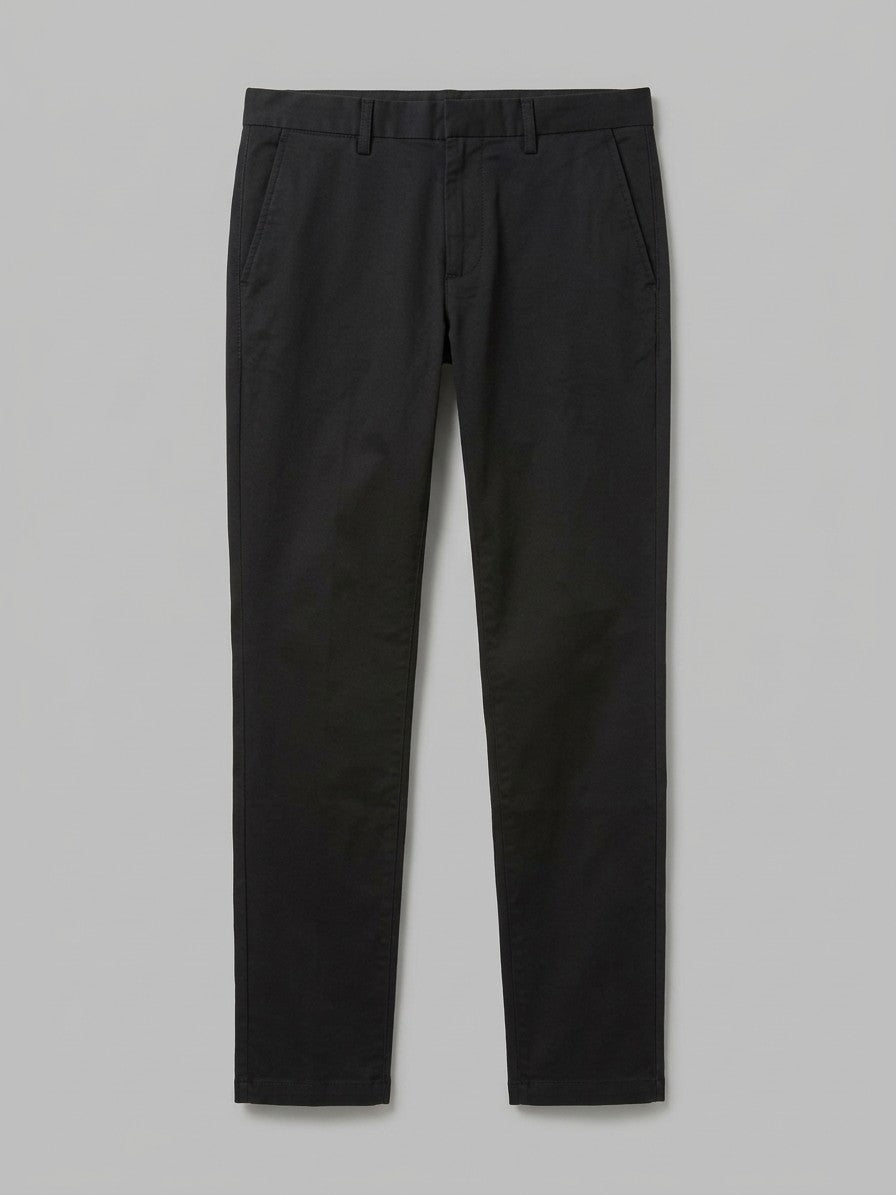Voghera Men's Slim-Fit Stretch Cotton Chinos — black — packshot