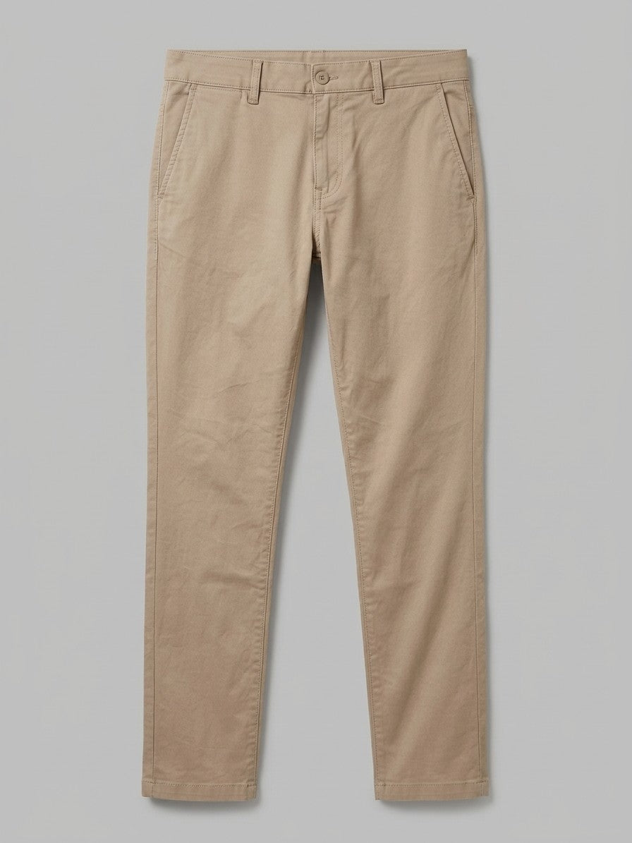 Voghera Men's Slim-Fit Stretch Cotton Chinos — khaki — packshot