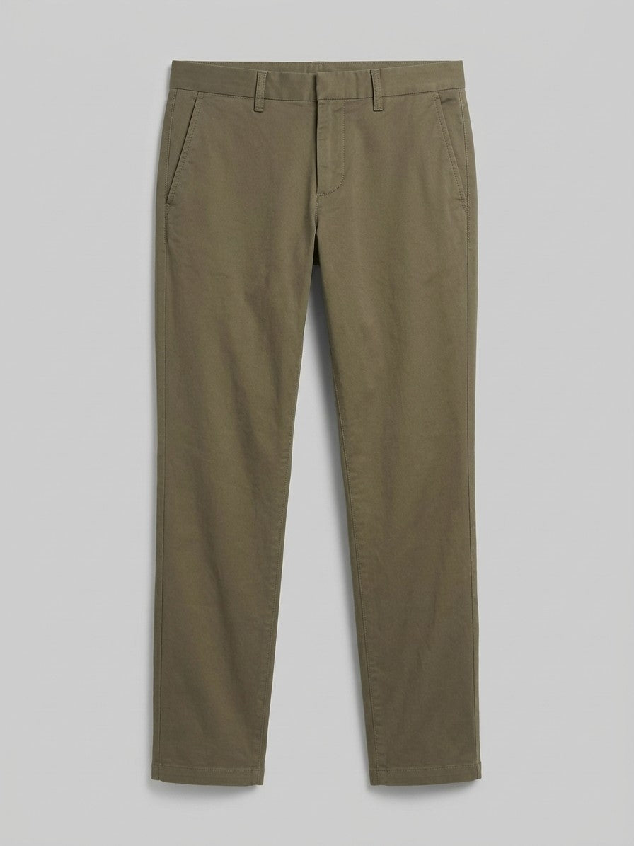 Voghera Men's Slim-Fit Stretch Cotton Chinos — olivegreen — packshot