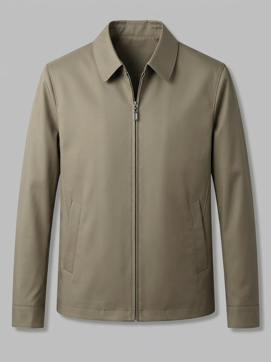 Volterra Men's Collared Zip Jacket — khaki — packshot