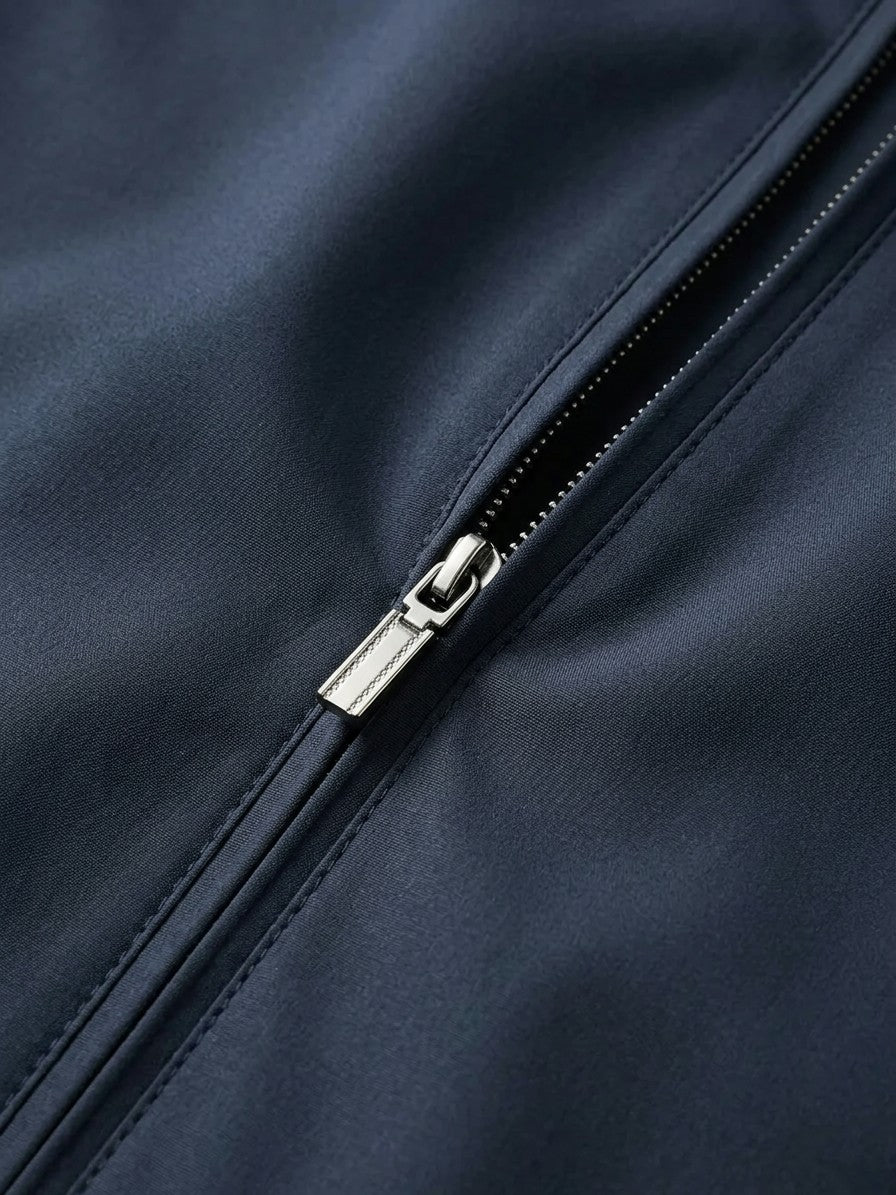 Volterra Men's Collared Zip Jacket — navyblue — detail
