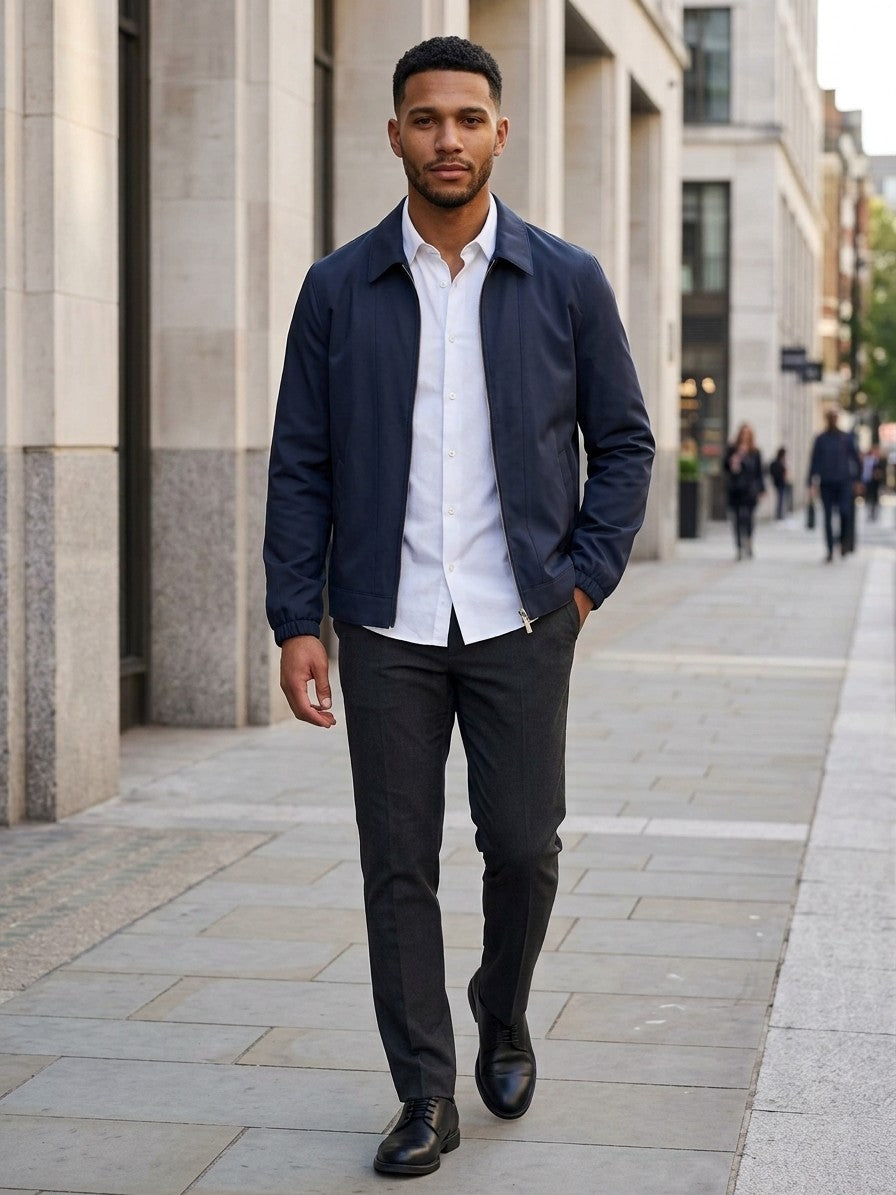 Volterra Men's Collared Zip Jacket — navyblue — lifestyle