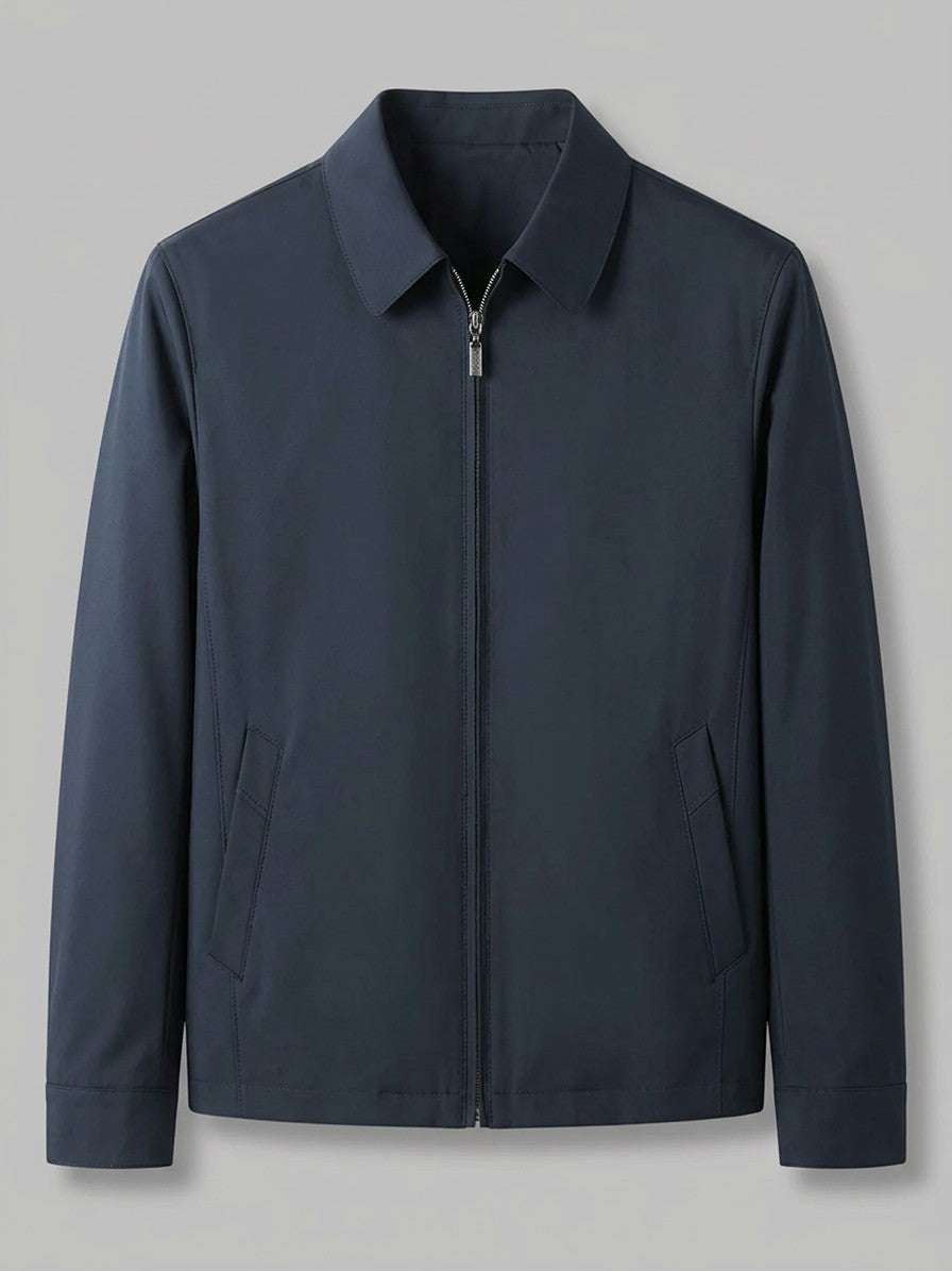 Volterra Men's Collared Zip Jacket — navyblue — packshot